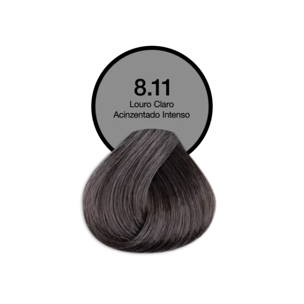 Coloração Permanente 8.11 Louro Claro Acinzentado Intenso Acquaflora