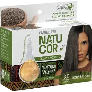 Tinta de Cabelo Natucor Óleos Amazônicos Castanho Escuro 3.0 KIT_E