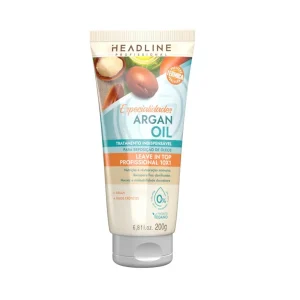 Leave In Top Profissional 10x1 Argan Oil - 10 Benefícios para Nutrir e Restaurar Fio a Fio - HEADLINE Especialidades - 200g