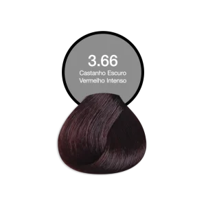 Coloração Permanente Profissional 3.66 Castanho Escuro Vermelho Intenso Acquaflora