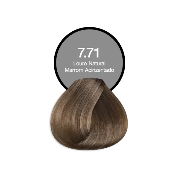 Coloração Permanente 7.71 Loiro Natural Marrom Acinzentado Acquaflora