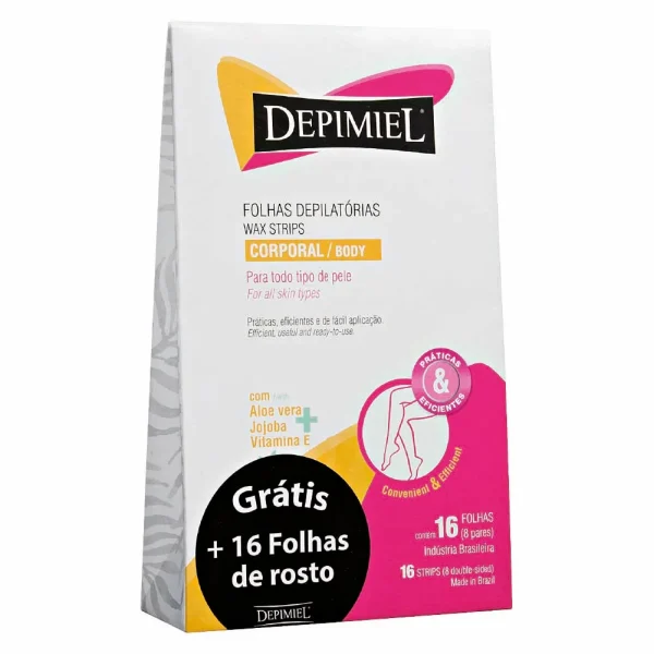 Folhas Depilatórias Depimiel Corporal com 16 Unidades