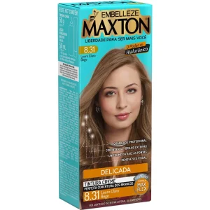 Tinta de Cabelo Maxton Louro Claro Bege 8.31 Delicada KIT_E