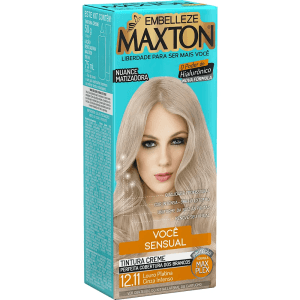 Tinta de Cabelo Maxton Você Mais Sensual Louro Platina Cinza Intenso 12.11 KIT_E