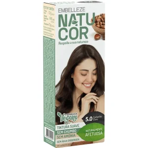 Tinta de Cabelo Natucor Naturalmente Afetuosa Castanha Castanho Claro 5.0 Kit Completo KIT_C