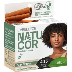 Tinta de Cabelo Natucor Naturalmente Sublime Marrom Canela 4.15 KIT_E