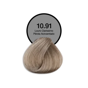 Coloração Permanente Profissional 10.91 Louro Claríssimo Pérola Acinzentado Acquaflora