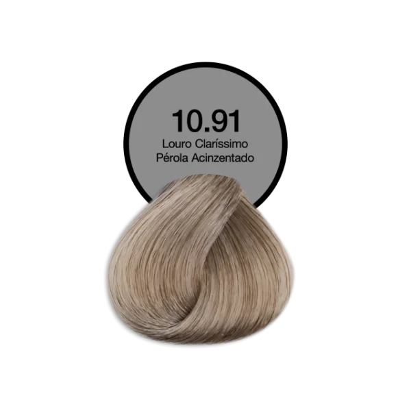 Coloração Permanente Profissional 10.91 Louro Claríssimo Pérola Acinzentado Acquaflora