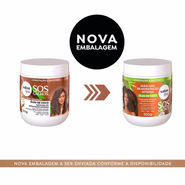 Salon Line Máscara de hidratação SOS Cachos Coco Tratamento Profundo 500g - Imagem 2