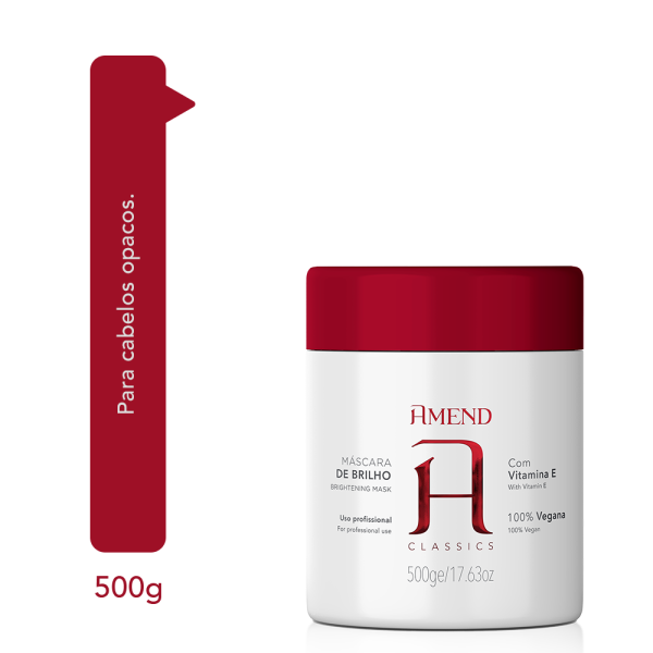 Amend Máscara Capilar Tratamento Cosmético de Brilho com Vitamina E Tradicional - 500g